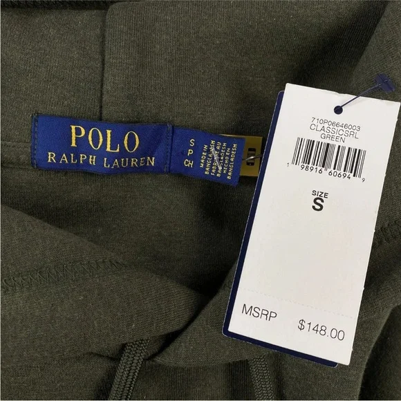Polo Ralph Lauren Hoodie Mens Small Green Script Logo Pullover NWT Retail: $148 - Picture 12 of 13